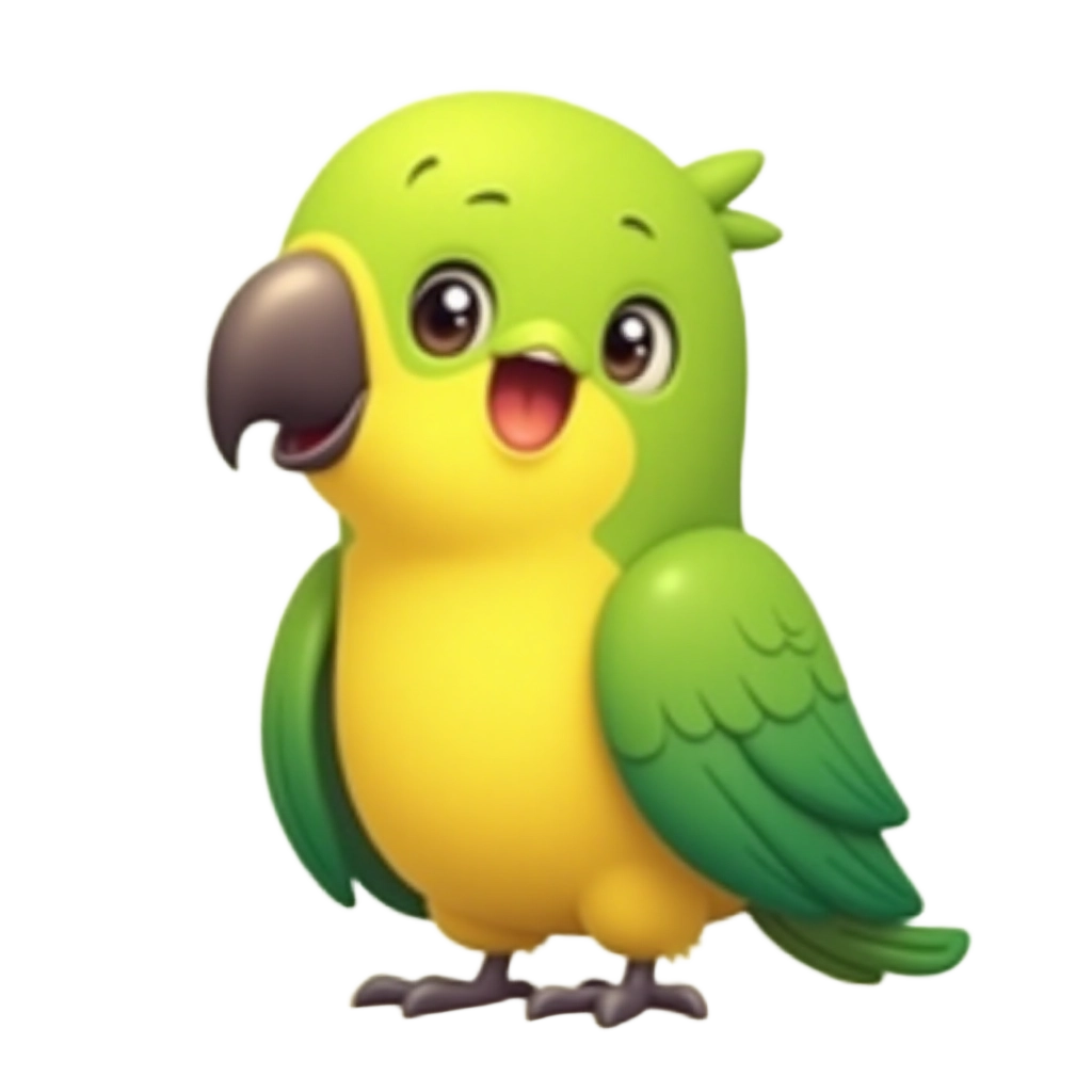 Cute Green Parrot